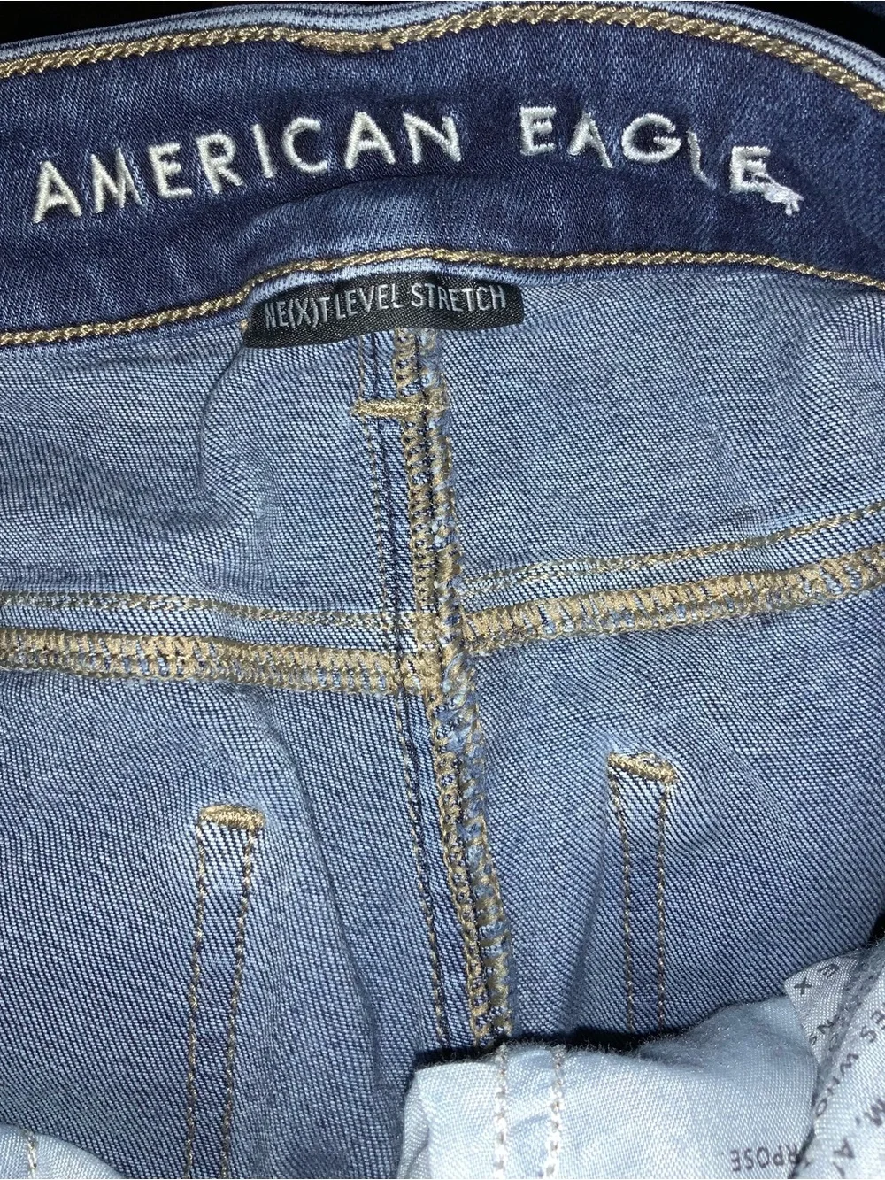 American Eagle Women Sz 00 High Rise Jegging Next Level Stretch Distressed Jeans